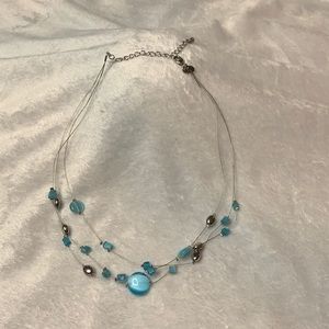 Blue beaded necklace by Lia Sophia.